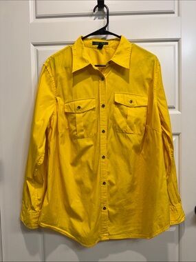 Lauren Ralph Lauren Vibrant Yellow Button-Front Shirt